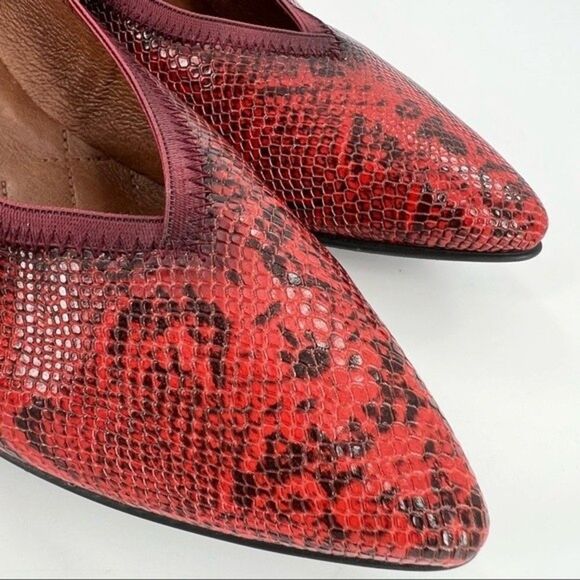 Hispanitas Selene Pointed Toe Leather Pumps Red Snake Size 40 9 US - Picture 8 of 16